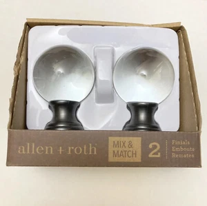 Inbus + Roth 2er Set Klar Acryl Kugel Rotguss Gardinenstange Enden - Bild 1 von 2