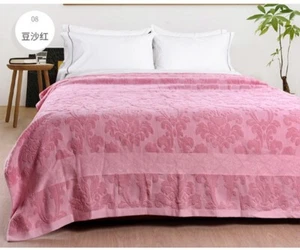 100% Cotton Summer Spring Bed Cover Blanket Flower Relief Soft Towel Blankets - Picture 1 of 24