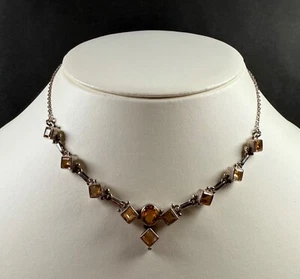 Collar Gargantilla Citrino Vintage Plata de Ley 925 Damas - Imagen 1 de 8
