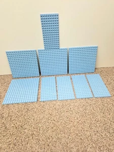 Lote De 9 Placas LEGO 16x16 8x16 Azul 91405 92438 Friends - Imagen 1 de 1
