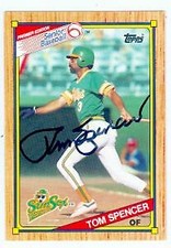 Tom Spencer autographed baseball card 1989 Topps Senior League #24 (White Sox)