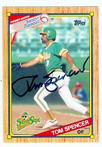Tom Spencer autographed baseball card 1989 Topps Senior League #24 (White Sox)