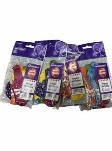 4 Packs Of  Happy Birthday balloons. Helium Quality. - Picture 1 of 1