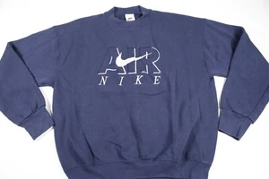 Felpa Nike Air vintage uomo taglia L blu navy etichetta bianca 50/50 - Foto 1 di 6