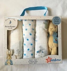 Peter Rabbit White Peter Rabbit Muslin Set and Soft Toy gift set - Picture 1 of 18