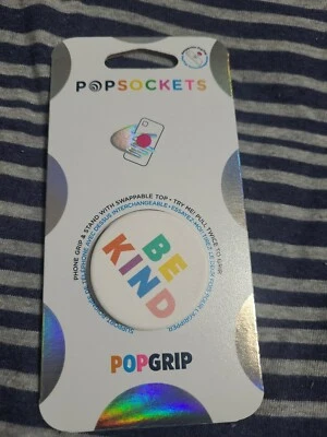 PopSockets PopGrip Soporte y Agarre con Tapa Intercambiable - Solo Sé Amable / Blanco Foto 1 de 2