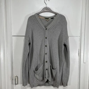 Cardigan Burberry Brit grigio cashmere cotone bottoni oversize taglia media - Foto 1 di 4