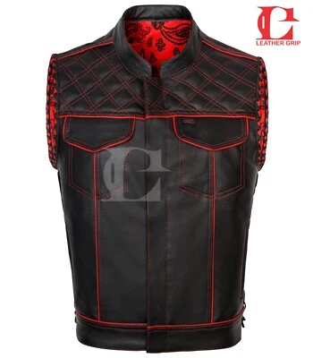 Chaleco de motociclista para hombre - Chaleco de cuero y mezclilla hecho a mano Foto 1 de 4