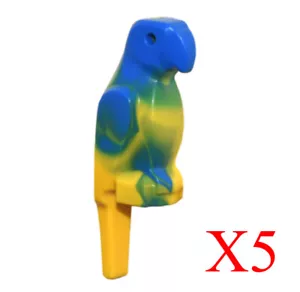 Lote de 5 minifiguras de animal Lego Lorrot con pico ancho, patrón azul mármol - Imagen 1 de 2