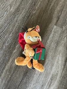Garfield the Cat Happy Holidays 2005 Christmas Santa Hat TY Beanie Baby - 9" - Picture 1 of 4