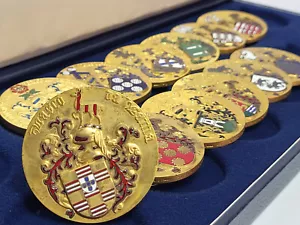 RARO SET 12 medaglie bronzo smaltate navigatori portoghesi anni 80 - Foto 1 di 23
