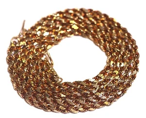 Collana maglia catena corda cava oro giallo 14 carati 5,9 g 25" estate 2,60 mm vintage - Foto 1 di 16