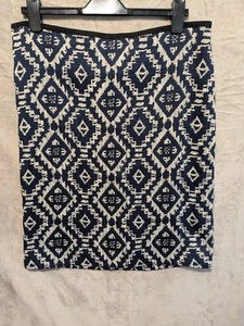 Marks & Spencer Rock Damen UK 16 Aztekenmuster Marine Mix Knielang Gefüttert Neu mit Etikett - Bild 1 von 13