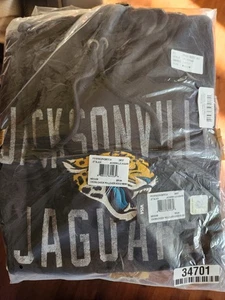 NFL Jaguars Cross-Check Pullover Hooded Sweatshirt Mens Jet Blk Team Apparel Med - Picture 1 of 6