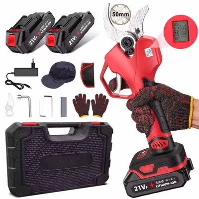 Forbice da Potatura a Batteria 21V 1000W Professionale Taglio 50mm + 2 Batterie - Immagine 1 di 4