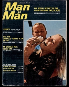 MAN to MAN magazine January 1971 * Sports Knicks, Short Stories, Pin up fold out - Bild 1 von 3