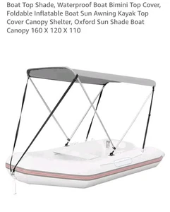 2 Bow Boat Kayak BIMINI TOP FOLDABLE Khaki Mounting Width 63x43x47 160x120x110  - Bild 1 von 6