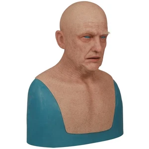 Máscara facial de silicona realsitica para hombre viejo máscara completa prendas para la cabeza capucha disfraz máscara - Imagen 1 de 15