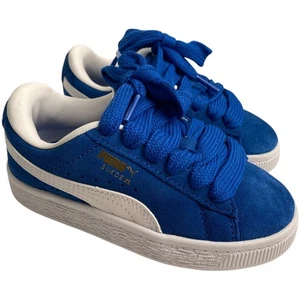 Scarpe da ginnastica PUMA scamosciate XL bambino sneakers blu scamosciate taglia 10,5 SUWP - Foto 1 di 8