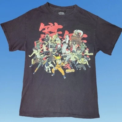 Винтажная футболка 2002 Naruto Shippuden все персонажи аниме графика размер маленький - Изображение 1 из 4