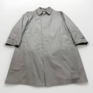 Hart Schaffner Marx Vintage Trench Coat Wool Liner 46 XL Rain Stain Repellent - Picture 1 of 12