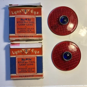 2 LYNX EYE STOP & TAIL LAMP LENSES For PLYMOUTH 1934 -  35 - 36 DODGE & CHRYSLER - Picture 1 of 7