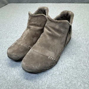 Skechers Ankle Bootie Women’s Size 10 Tan Suede Faux Fur Lined Zip 158284W - Picture 1 of 12