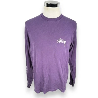 Vintage Stussy Venus T-Shirt Mens Medium Purple USA 90s Girl Snakes Long Sleeve - Image 1 of 4