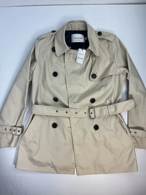NEW Coach The Trench Coat Porcelain Mid Length City Belted Women's Medium Beige - Image 1 of 4