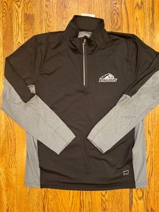 USFL Quarter Zip Biringham Stallions Black Gray Long Sleeve T Shirt Mens XL New - Picture 1 of 7