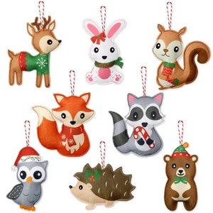 8PCS Woodland Felt Forest Animals Spring Plush Hanging Decorations Double-Sid... - Picture 1 of 6