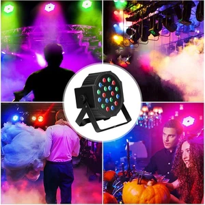 LED Stage Light 18 X 1W Sound Activated DMX 512 Control RGB Par Can Light Fo - Picture 1 of 12