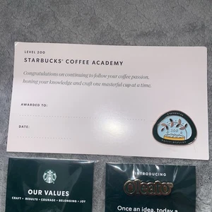 RARE COLLECTIBLE Authentic Starbucks Coffee Academy Pin Level 200 Barista Worker - Picture 1 of 1