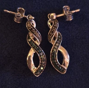 Black Diamonds 1/6 ct tw EarringsSterling Silver - Picture 1 of 4