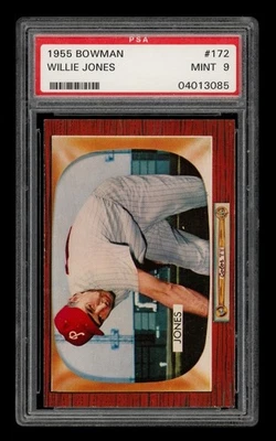 1955 年 Bowman Set-Break #172 威利·琼斯 PSA 9 完好 — 第 1/3 张图片