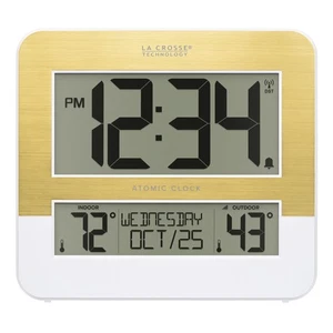 L73859 Two-Tone Atomic Digital Clock with Temperature - Picture 1 of 7
