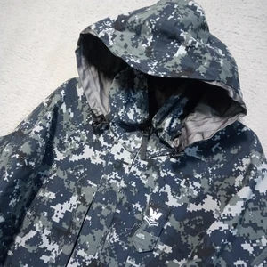 US Navy Working Parka Gore-Tex Digital Camo Blue Jacket Size XL Long Shell USN - Picture 1 of 21