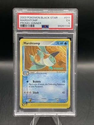 2003 Marshtomp #011 Black Star Promo Winner Stamped PSA 5 - Image 1 of 2