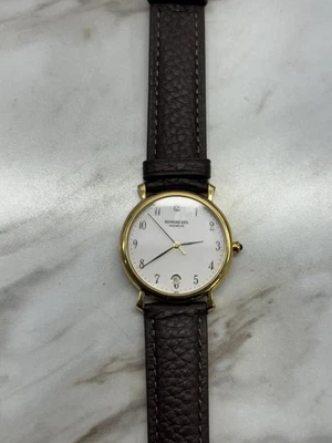 Banda negra cara blanca bisel dorado Raymond Weil 5538 Foto 1 de 3