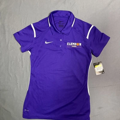 Nike Clemson Tigers Mujer’s Remo Dri Fit Camisa Talla Pequeña Púrpura 658063 546 Foto 1 de 4