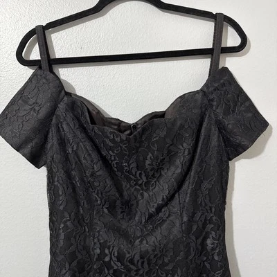 VTG 90s Dress Womens L/XL Lace Floral Hoco Cocktail Whimsigoth Glam 90s Tulle * - Image 1 of 4