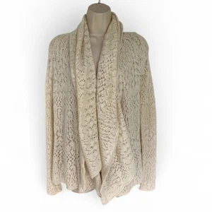 Calypso St. Barth Cashmere Cream Knit Cardigan XS Intricate Open Knit - Picture 1 of 5