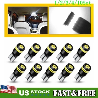 T10 CAR Bulb LED ERROR FREE CANBUS XENON WHITE W5W 501 SIDE Bulb 24H 1~10Set - Image 1 of 4