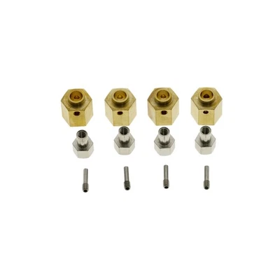 4Pack Brass 12MM Wheel Hex Extended Adapter For Axial SCX10 III AXI03007 RC Car - Image 1 of 4
