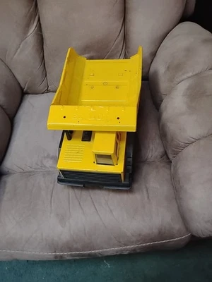 RARE Vintage 1980s Mighty Tonka XMB-975 Metal Dump Truck Yellow Turbo Diesel OOP - Image 1 of 4