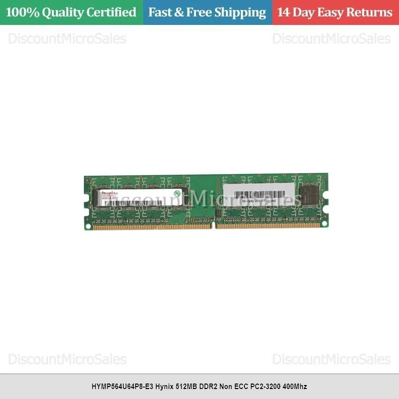 HYMP564U64P8-E3 Hynix 512MB DDR2 Non ECC PC2-3200 400Mhz - Image 1 of 1