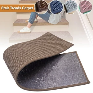 Linen Non Slip Stair Carpet Treads for Wooden Steps Indoor Stair Runner 2025 US - Foto 1 di 13