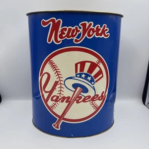 Vintage New York Yankees MLB Baseball Metall Mülleimer Abfalleimer 12,5" 1968 RAR - Bild 1 von 11