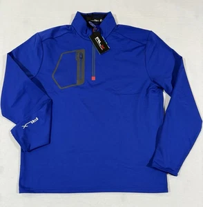 RLX Ralph Lauren Performance Viertel-Reißverschluss Pullover Golf blau Herren Large neu mit Etikett $ 148 - Bild 1 von 10