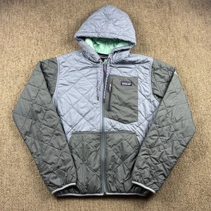 Patagonia Mens S Diamond Quilted Insulated Bomber Hoody Jacket Grey Blue - Bild 1 von 9